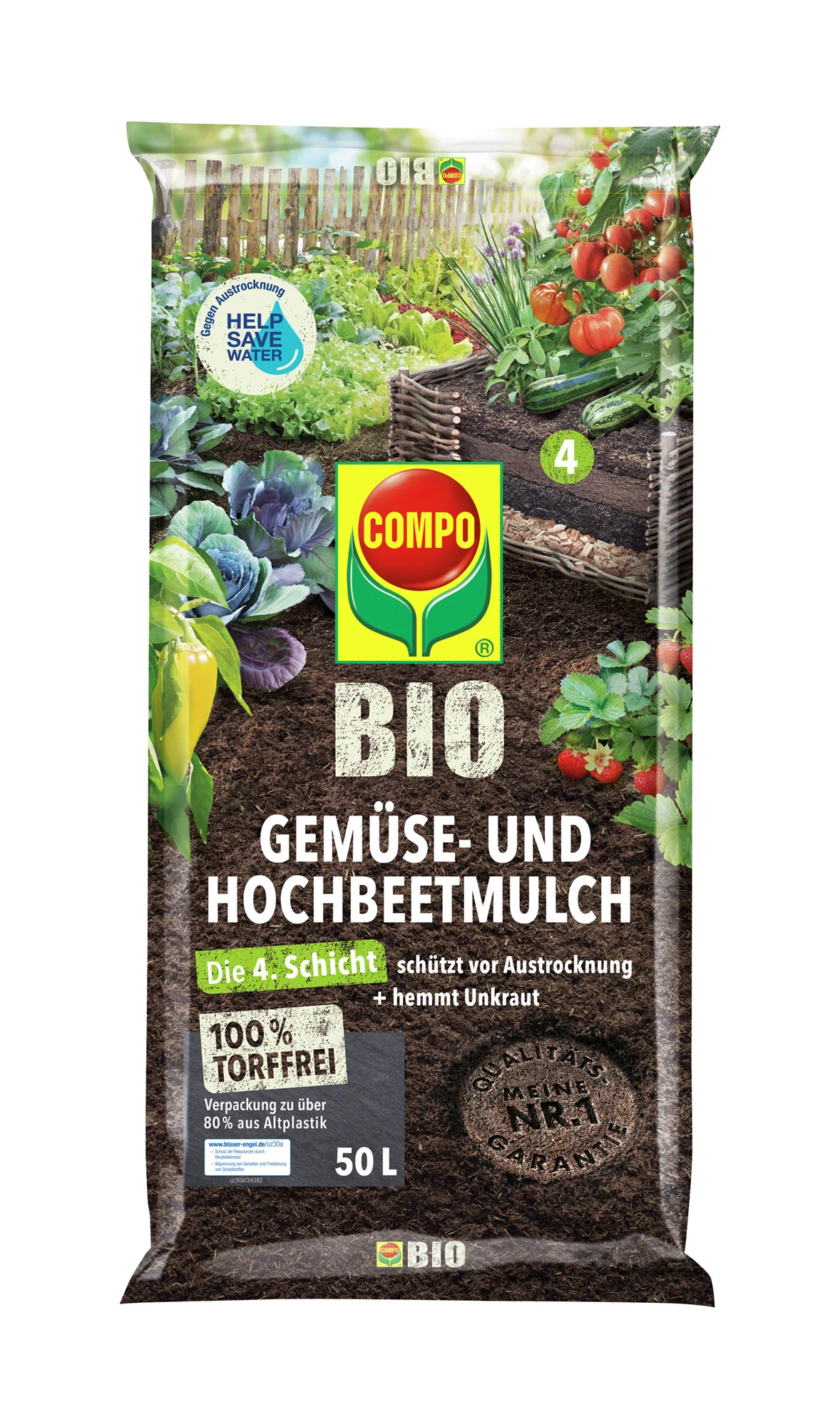 Gemüse- Und Hochbeetmulch Torffrei (50 L) | BIO Erden Von COMPO 3 Gemüse- Und Hochbeetmulch Torffrei (50 L) | BIO Erden Von COMPO