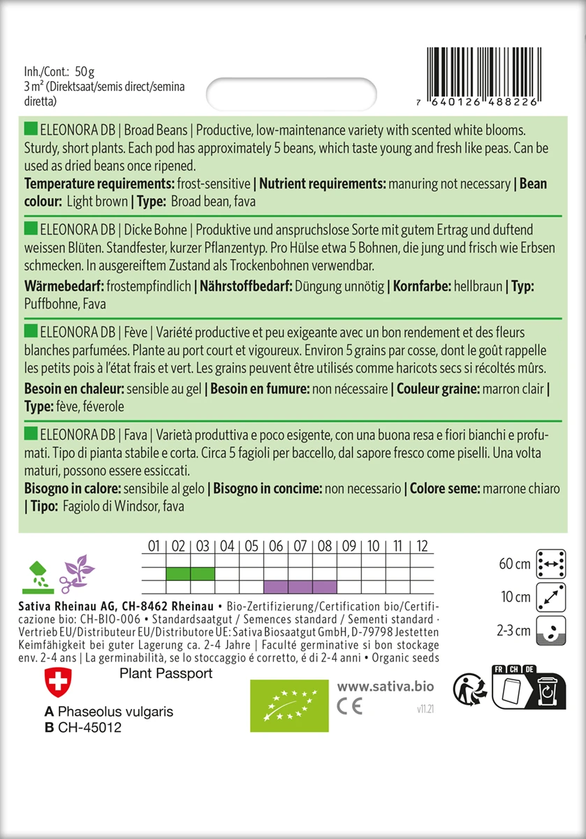 Dicke Bohne Eleonora DB | BIO Bohnensamen Von Sativa Rheinau 4 Dicke Bohne Eleonora DB | BIO Bohnensamen Von Sativa Rheinau – Bild 2
