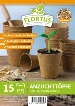 10 Cm Anzuchttopf Rund Auf Holzfaser Basis | Anzuchttöpfe Von FLORTUS -Angebote Samen Zauber Store 552305 10 cm Anzuchttopf rund auf Holzfaser Basis 15 Stueck 2000 0597 1